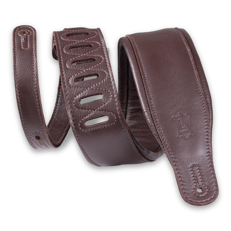3″ Dark Brown Garment Leather Guitar Strap