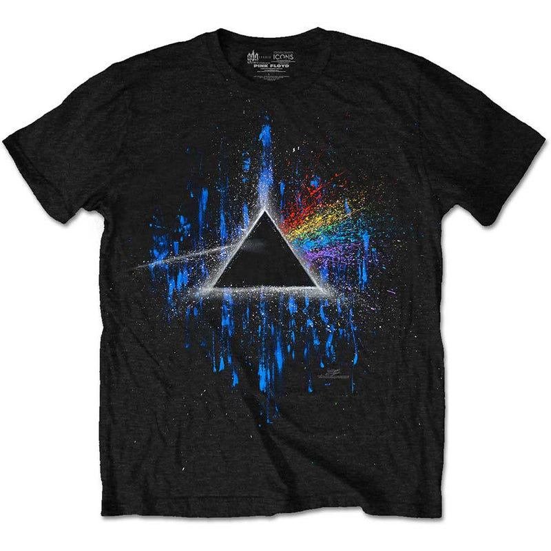 Rock Off Pink Floyd Unisex T-Shirt | Dark Side Of The Moon Blue Splatter