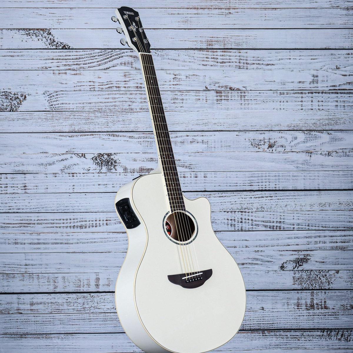 Yamaha APX600 Electro-Acoustic Guitar, Vintage White – A Strings