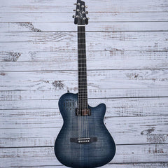 Godin A6 Ultra Acoustic Electric Hybrid Guitar | Denim Blue Flame | With Bag