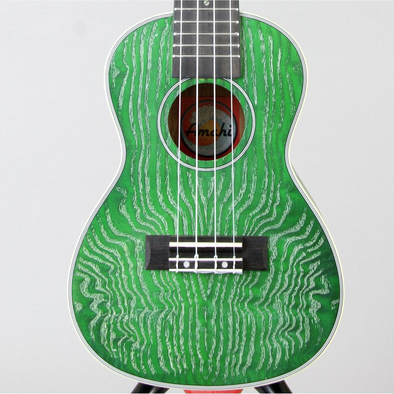 Amahi C-24 Concert Ukulele | Quilted Ash Green