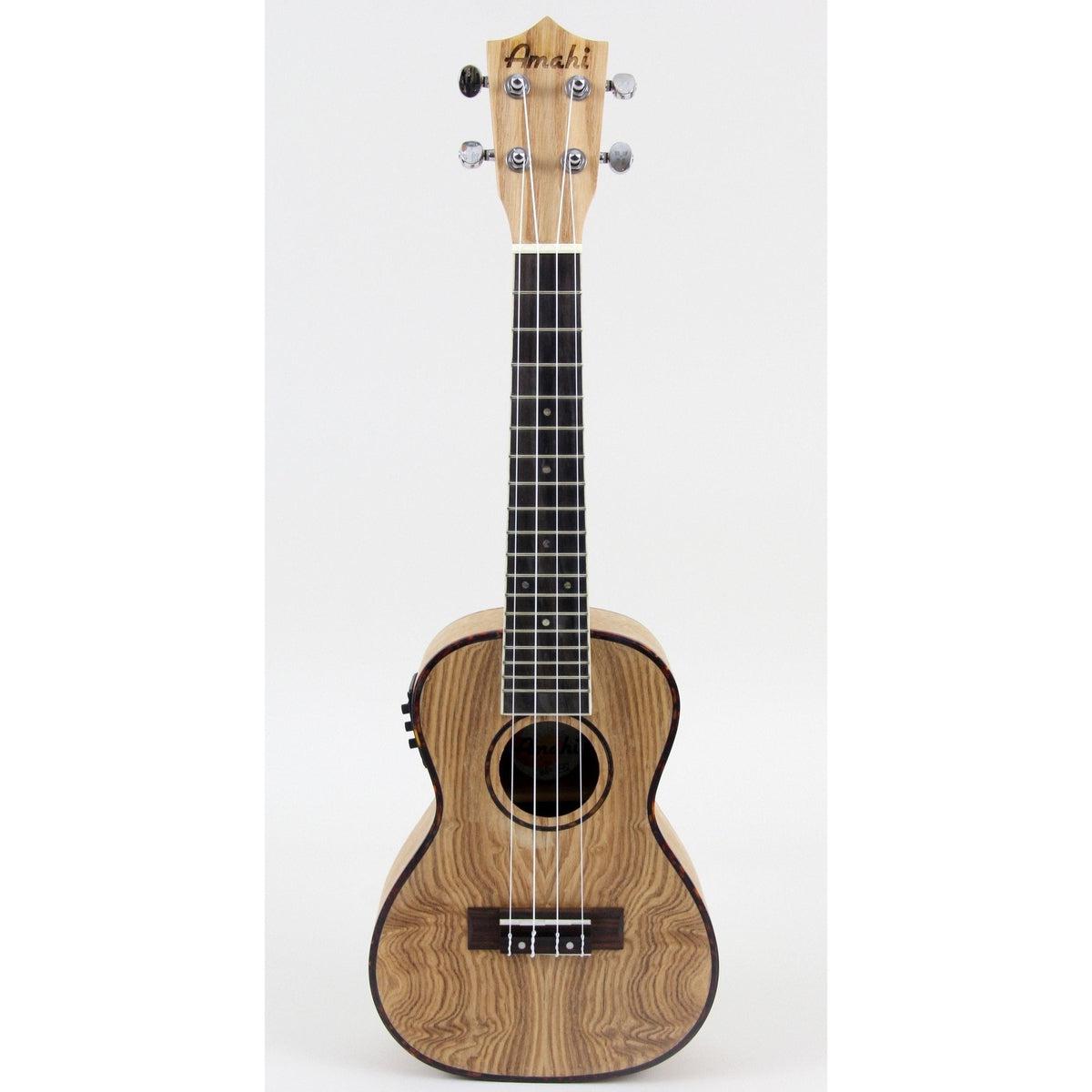 Amahi UK880 Classic Quilted Ash Concert Ukulele With Electronics