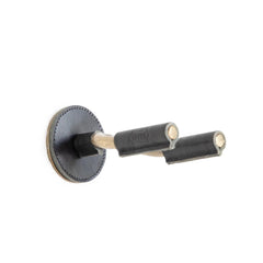 Brass Forged Guitar Hanger w/ Black Leather
