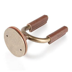Brass Forged Guitar Hanger w/ Brown Leather