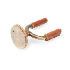 Brass Forged Guitar Hanger w/ Tan Leather