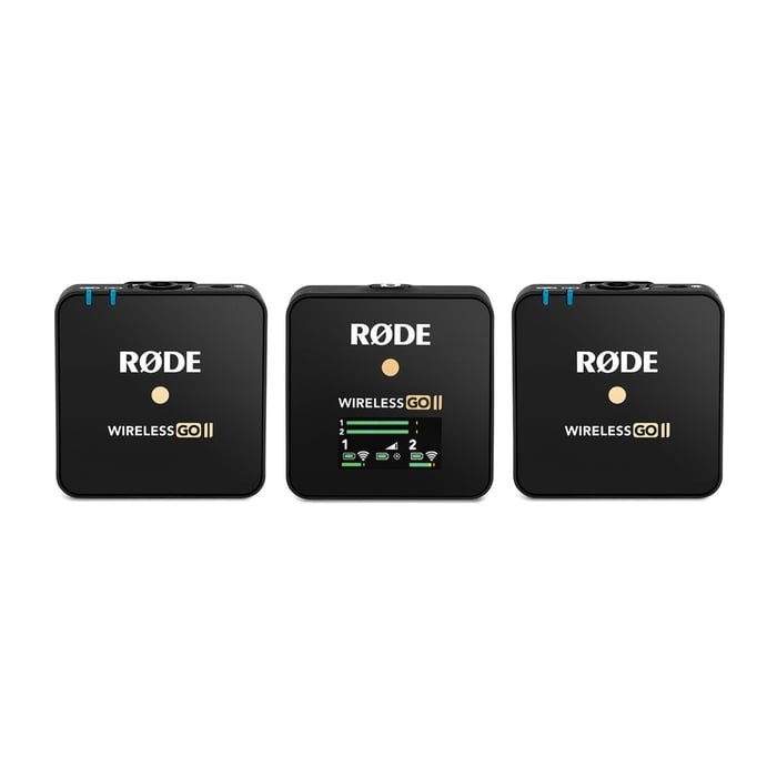 Compact wireless microphone system that operates in the 2.4GHz spectrum.