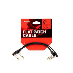 D'Addario 6" Flat Patch Cable Right Angle Twin Pack