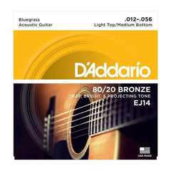 D'Addario 80/20 Bronze Acoustic Guitar Strings Light Top / Medium Bottom / Bluegrass | EJ14
