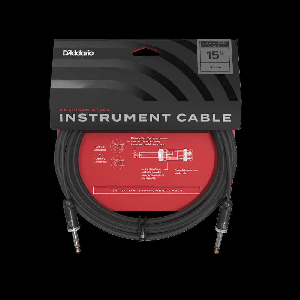 D'Addario American Stage Instrument Cable | Straight | 15ft