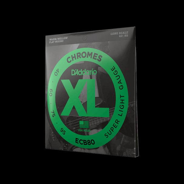 D'Addario Bass Guitar Strings, Light, 40-95, Long Scale | ECB80