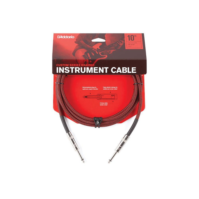 D'Addario Braided Instrument Cable | Red 20 ft