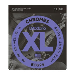 D'Addario Chromes Flat Wound Guitar Strings ECG24 - Jazz Light