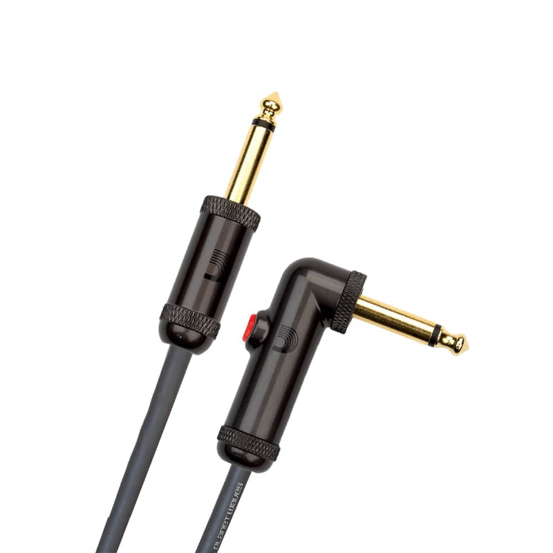 D'Addario Circuit Breaker Instrument Cable, Right Angle Plug, 10 feet | PW-AGLRA-10