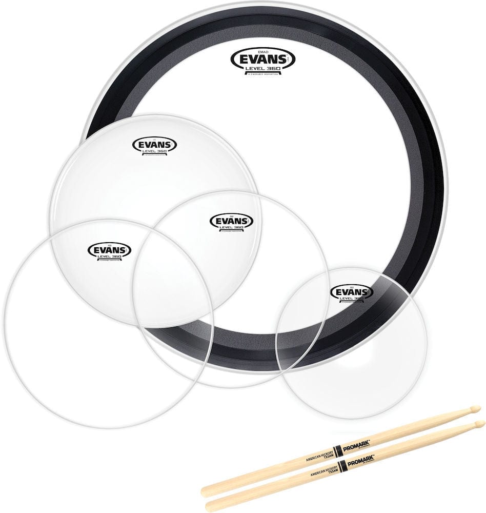 D'Addario Evans American Upgrade Fusion Pack (10", 12", 14") with 22" EMAD and 14" G1 Snare| EPP-AMUP-F2-5A