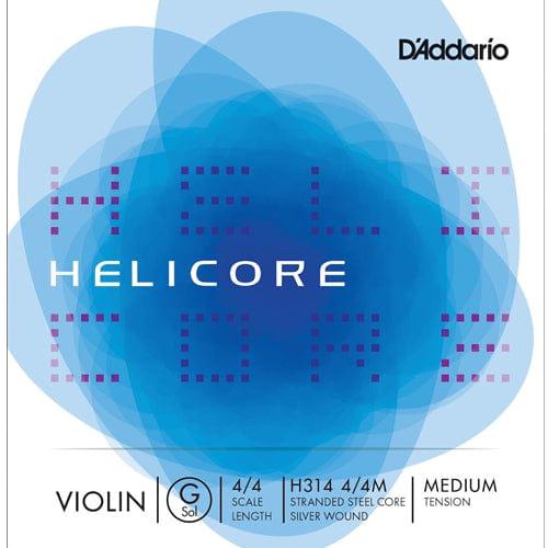 D'Addario H31444M Helicore Violin Single G String | 4/4 Scale. Medium Tension