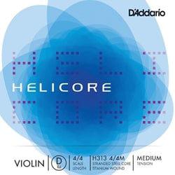 D'Addario Helicore Violin Single D String, 4/4 Scale, Medium Tension | H31344M