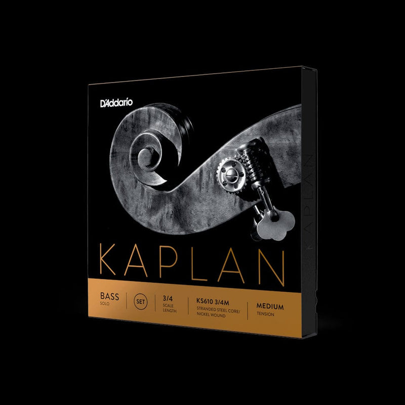 D'Addario Kaplan Solo Double Bass String Set, 3/4 Scale, Medium Tension | KS610 3/4M