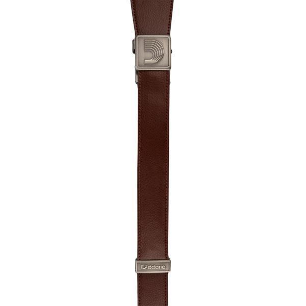 D'Addario Leather Guitar Strap Braided Brown | L25S1501