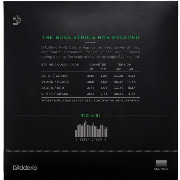 D'Addario NYXL Bass Guitar Strings