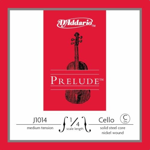 D'Addario Prelude Cello Single C String, 1/4 Scale, Medium Tension