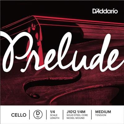 D'Addario Prelude Cello Single D String, 1/4 Scale, Medium Tension