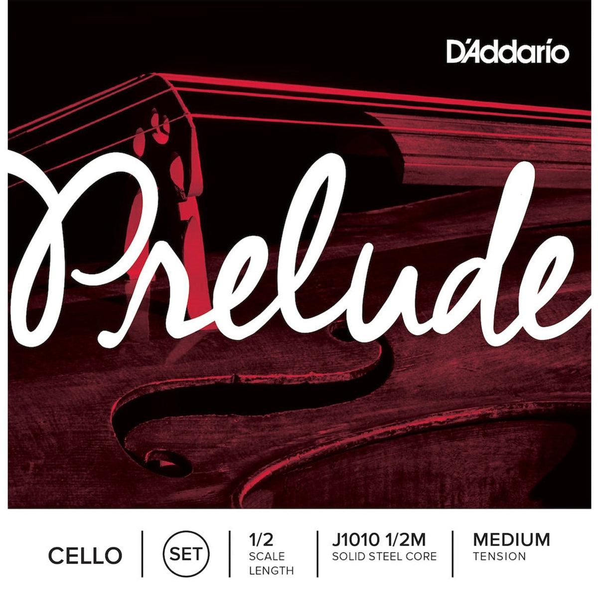 D'Addario Prelude Cello String Set, 1/2 Scale, Medium Tension | J101012M
