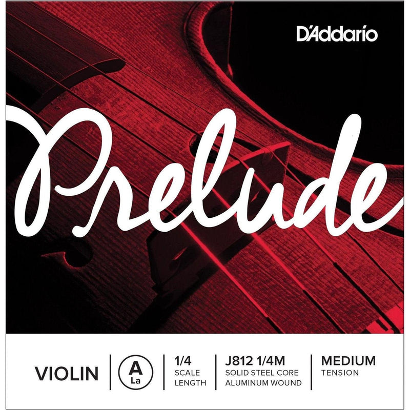 D'Addario Prelude Violin Single A String, 1/4 Scale, Medium Tension