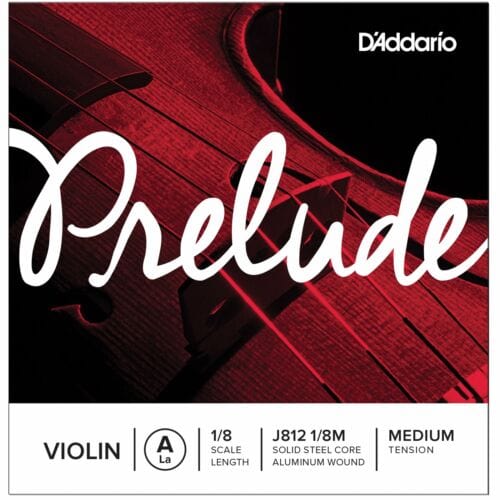 D'Addario Prelude Violin Single A String, 1/8 Scale, Medium Tension