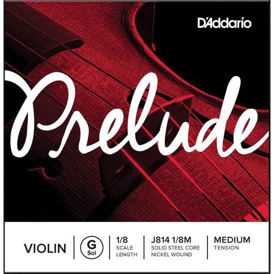 D'Addario Prelude Violin Single G String, 1/8 Scale, Medium Tension