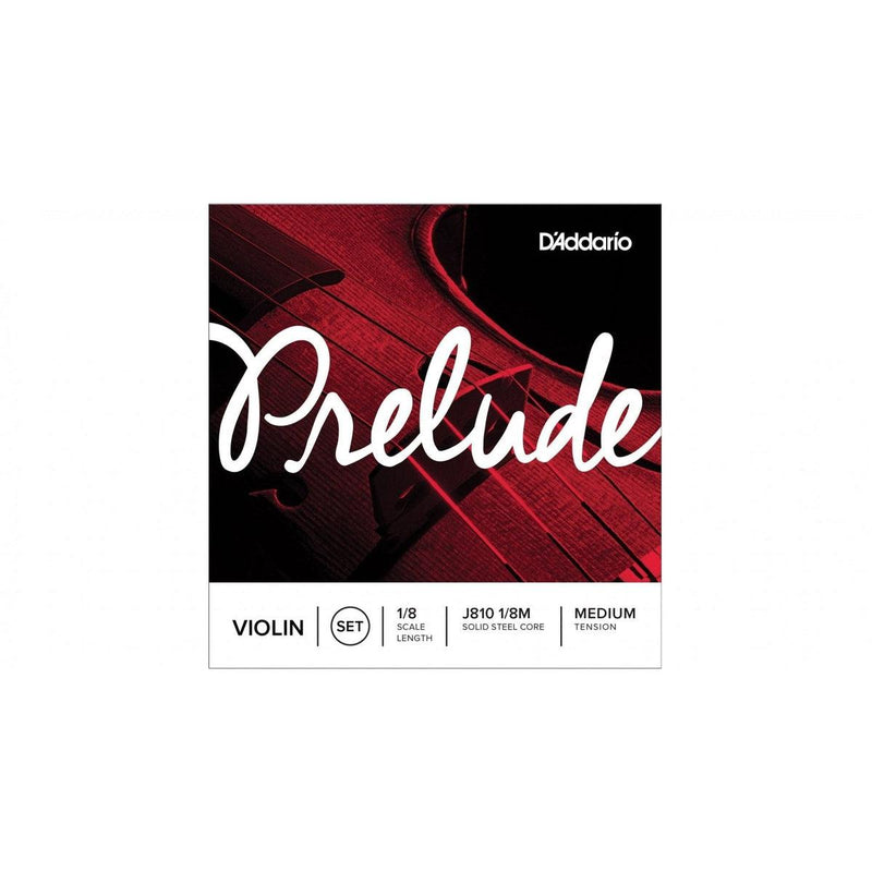 D'Addario Prelude Violin String Set, 1/8 Scale, Medium Tension