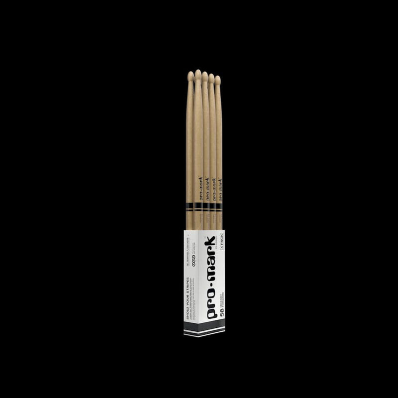 D'Addario ProMark Classic Forward 5B Hickory Drumstick, Oval Wood Tip, 4-Pack