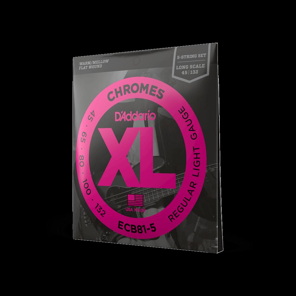 D;Addario XL Chromes Flatwound 5-String Bass Set