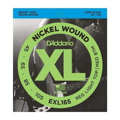 D'Addario XL Nickel Wound Bass Guitar Strings Custom Light - Long Scale | EXL165