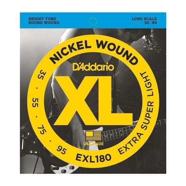D'Addario XL Nickel Wound Bass Guitar Strings Extra Super Light - Long Scale | EXL180