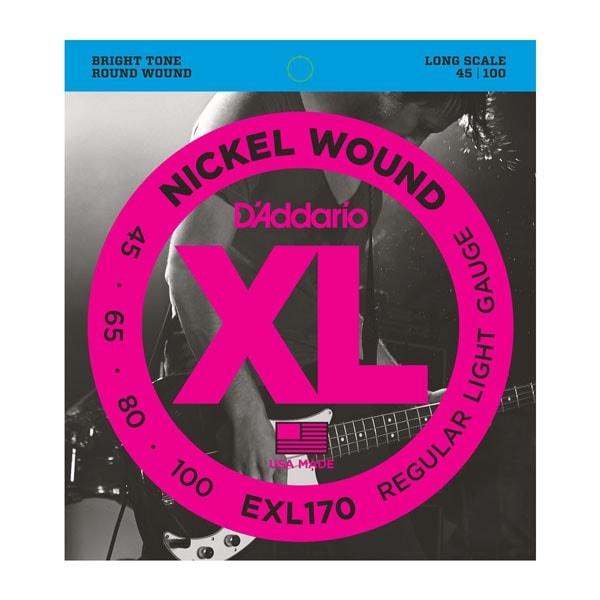 D'Addario XL Nickel Wound Bass Guitar Strings Light - Long Scale | EXL170