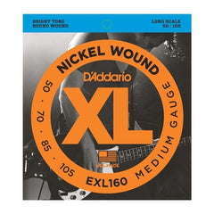 D'Addario XL Nickel Wound Bass Guitar Strings Medium - Long Scale | EXL160