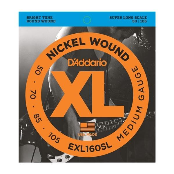 D'Addario XL Nickel Wound Bass Guitar Strings Medium - Super Long Scale | EXL160SL