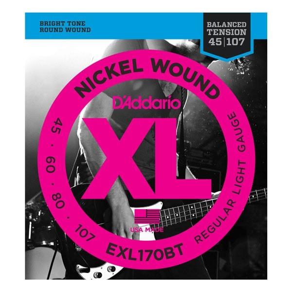 D'Addario XL Nickel Wound Bass Guitar Strings Regular Light - Balanced Tension | EXL170BT