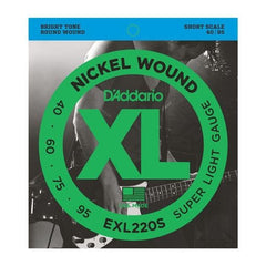 D'Addario XL Nickel Wound Bass Guitar Strings Super Light - Short Scale | EXL220S