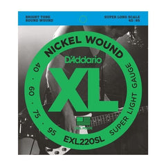 D'Addario XL Nickel Wound Bass Guitar Strings Super Light - Super Long Scale | EXL220SL