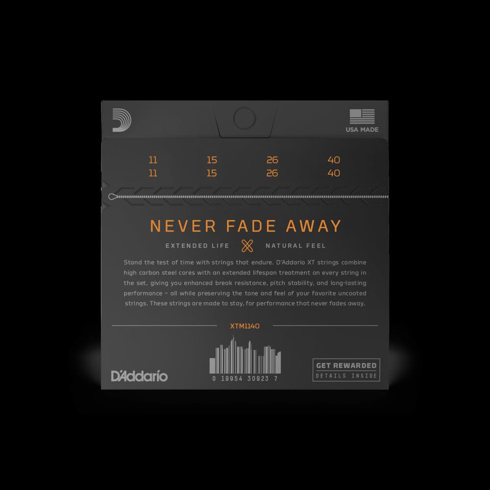 D'Addario XTM1140 XT Phosphor Bronze Mandolin Strings, Medium, 11-40