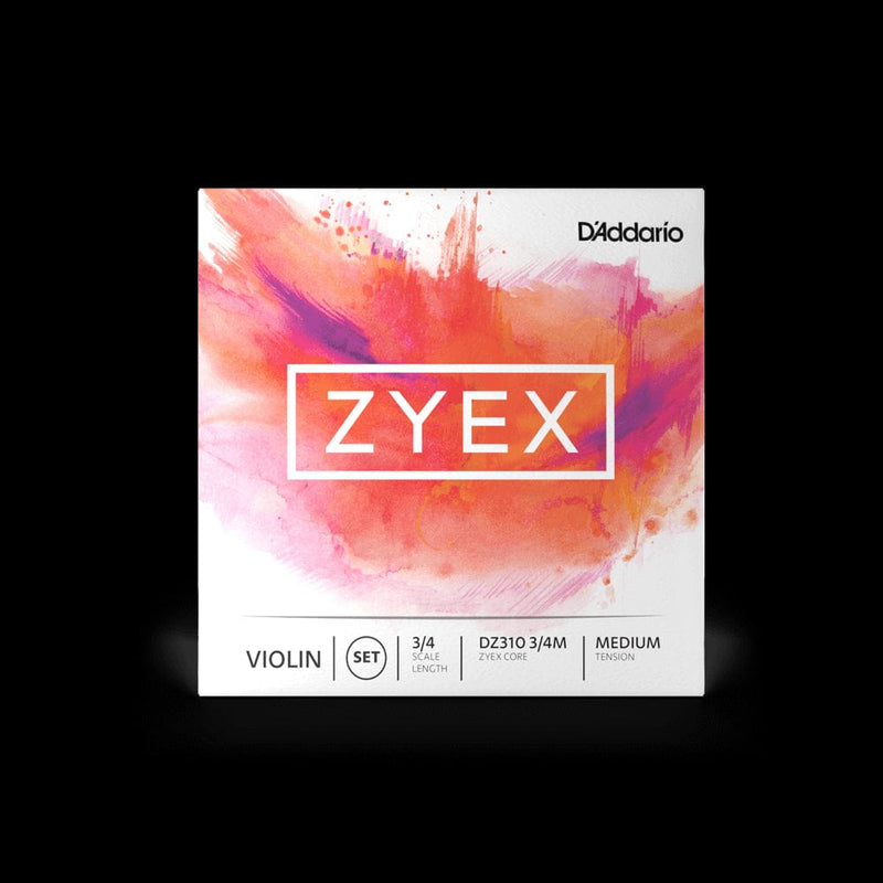 D'Addario Zyex Violin String Set, 3/4 Scale, Medium Tension | DZ31034M