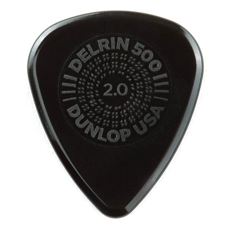 Dunlop 450P2.0 Prime Grip Delrin 500 Guitar Picks, 2.0mm, 12-Pack