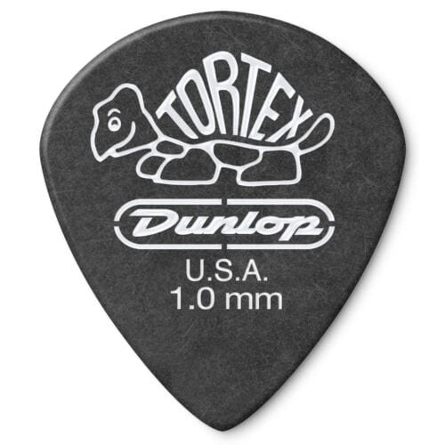 Dunlop 482P1.0 Tortex Pitch Black Jazz III Guitar Picks, 1.0mm, 12-Pack