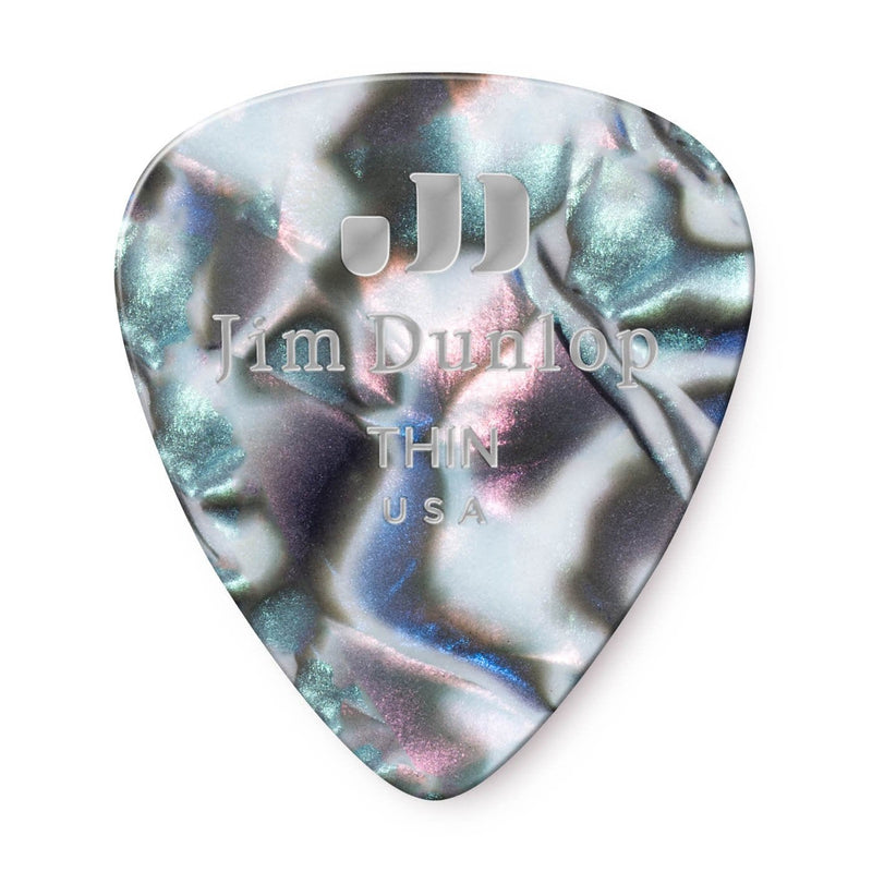 Dunlop 483P14TH Abalone Celluloid Classic Guitar Pick Thin 12 pack