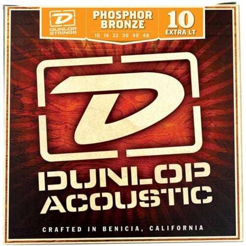 Dunlop DAP1048 Phosphor Bronze Acoustic Guitar Strings, Extra Light