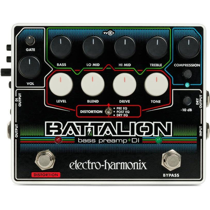 ELECTRO-HARMONIX BATTALION BASS PREAMP + DI 9.6DC-200 PSU INCLUDED