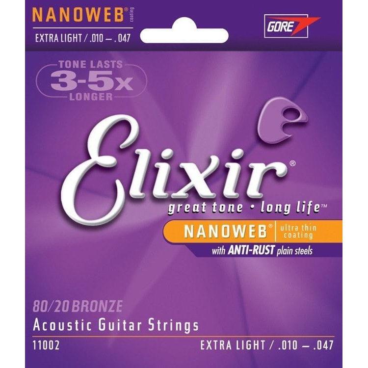 Elixir Nanoweb 80/20 Coated Acoustic Guitar Strings