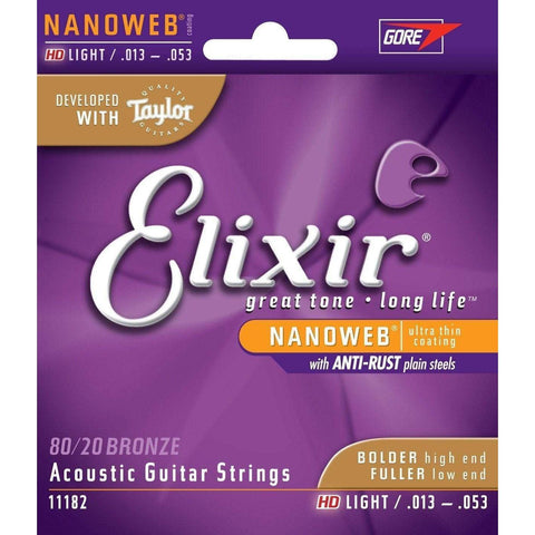 Image of Elixir Nanoweb 80/20 Coated Acoustic Guitar Strings