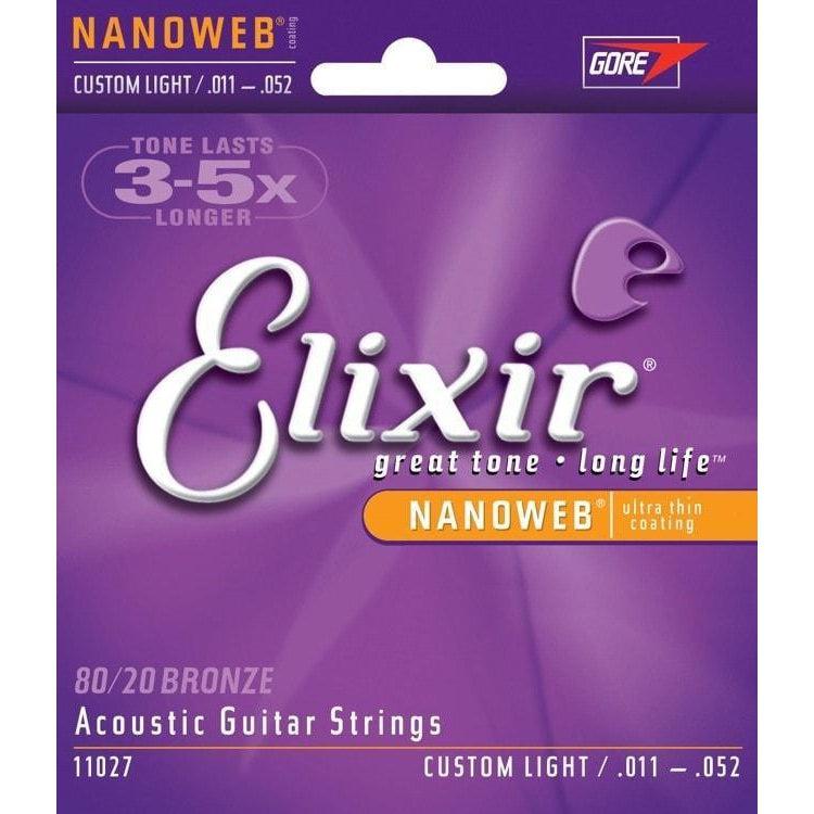 Elixir Nanoweb 80/20 Coated Acoustic Guitar Strings